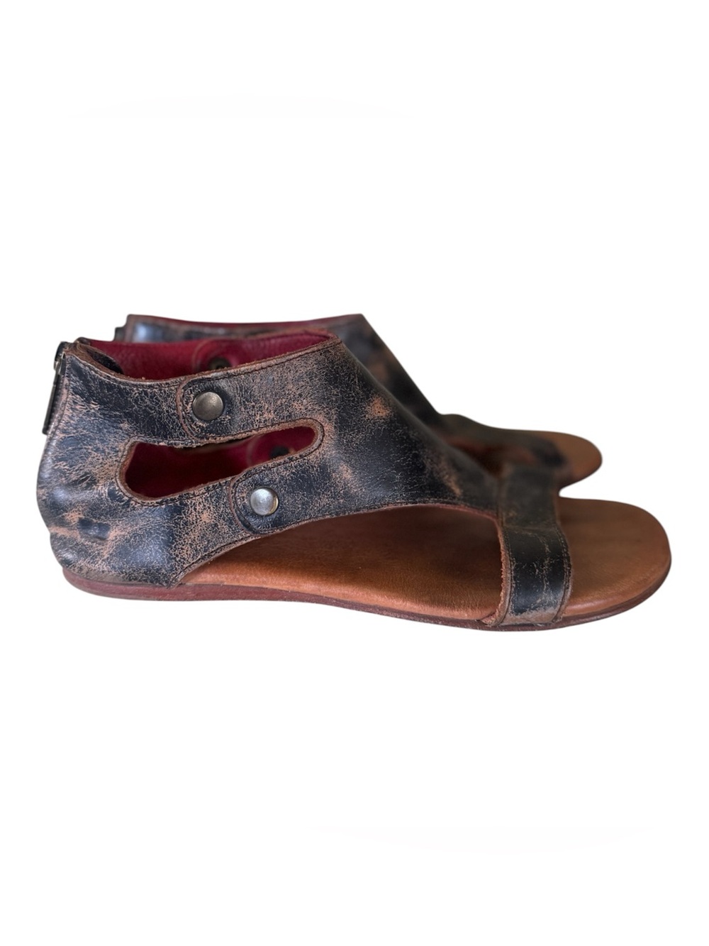 Bed|Stu Soto Sandal Black Lux 9 Boho Western Hippie Coastal Leather